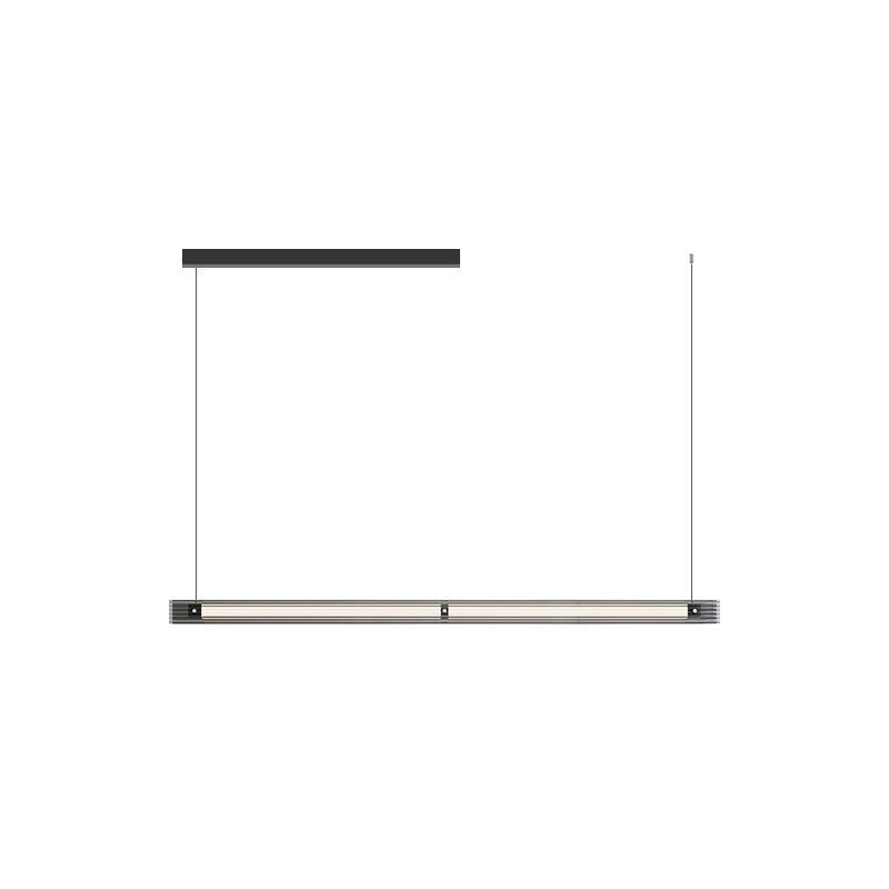 WOMO Black Ribbed Glass Linear Pendant Light-WM2308