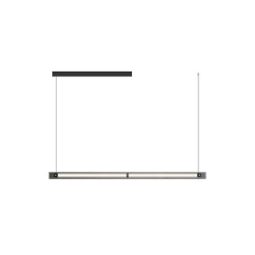 WOMO Black Ribbed Glass Linear Pendant Light-WM2308