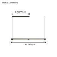 WOMO Black Ribbed Glass Linear Pendant Light-WM2308