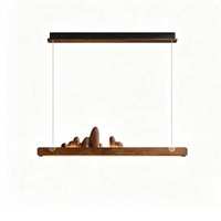 WOMO Rock‑Inspired Wooden Linear Pendant Light-WM3246