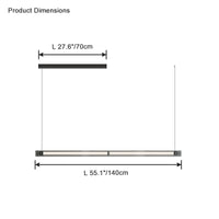 WOMO Black Ribbed Glass Linear Pendant Light-WM2308