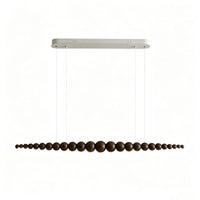 WOMO Wooden Bead Linear Pendant Light-WM3258