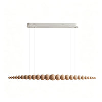 WOMO Wooden Bead Linear Pendant Light-WM3258