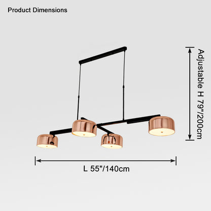 WOMO Drum Shade Linear Chandelier-WM2615