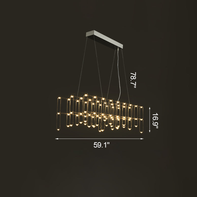 WOMO Rectangular Sculptural Chandelier-WM2200