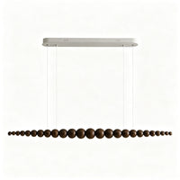 WOMO Wooden Bead Linear Pendant Light-WM3258