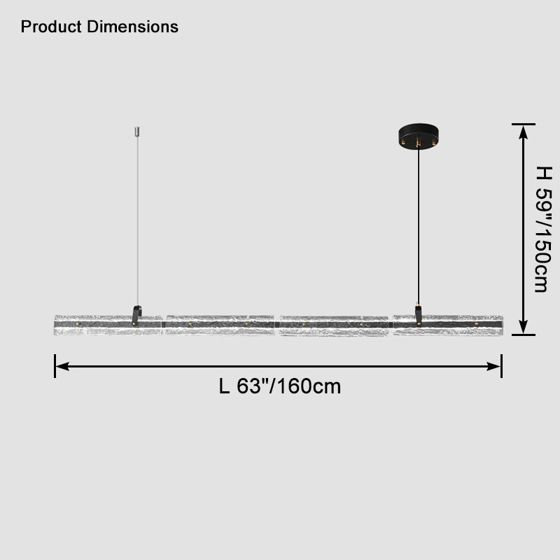 WOMO Black Linear Pendant Light-WM2332