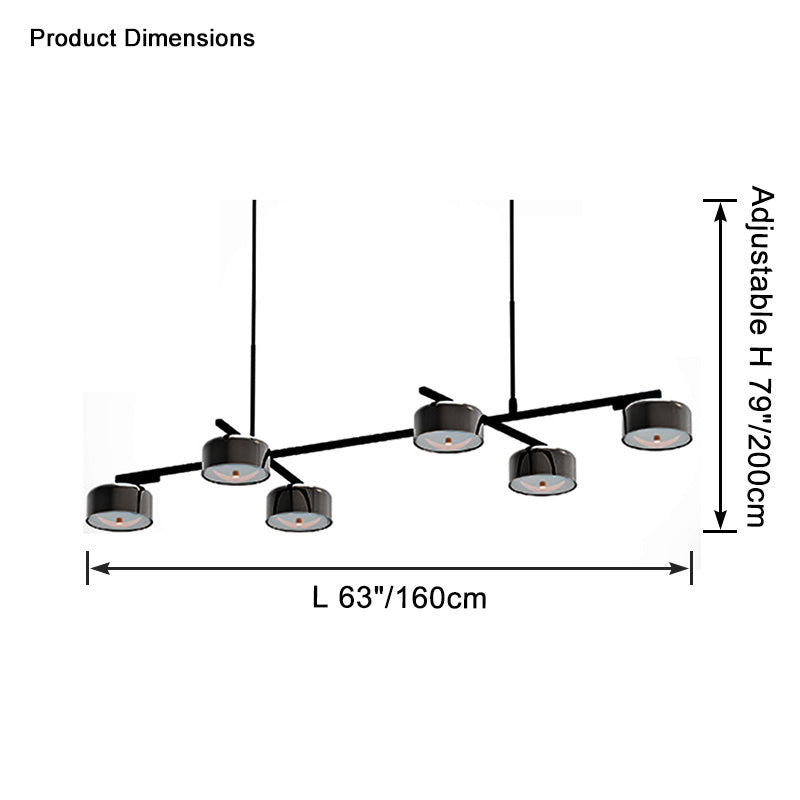 WOMO Drum Shade Linear Chandelier-WM2615