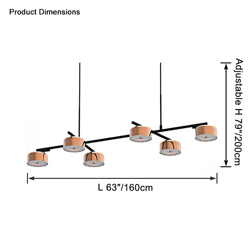 WOMO Drum Shade Linear Chandelier-WM2615