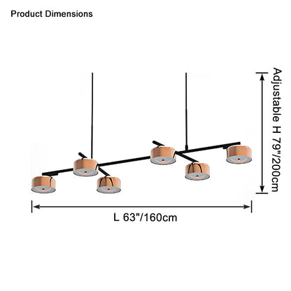 WOMO Drum Shade Linear Chandelier-WM2615