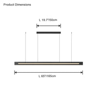 WOMO Black Glass Linear Pendant-WM2309