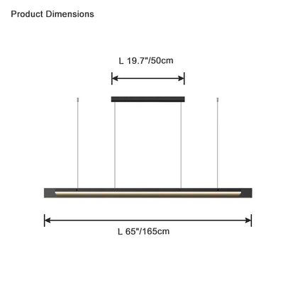 WOMO Black Glass Linear Pendant-WM2309