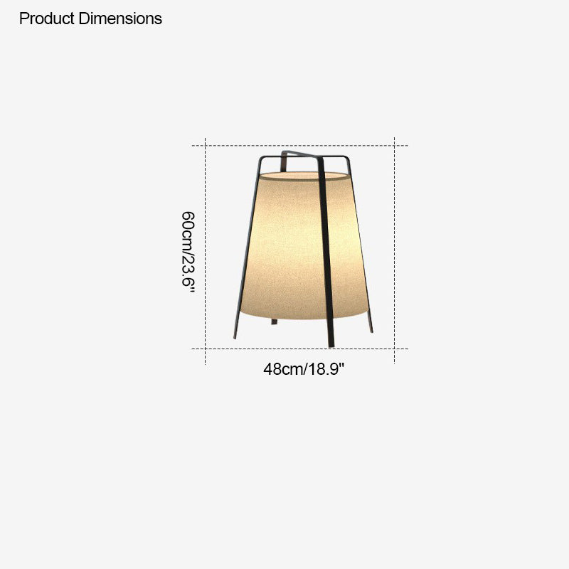 Dimension diagram of the larger lantern floor lamp, 48 cm wide by 60 cm high.
