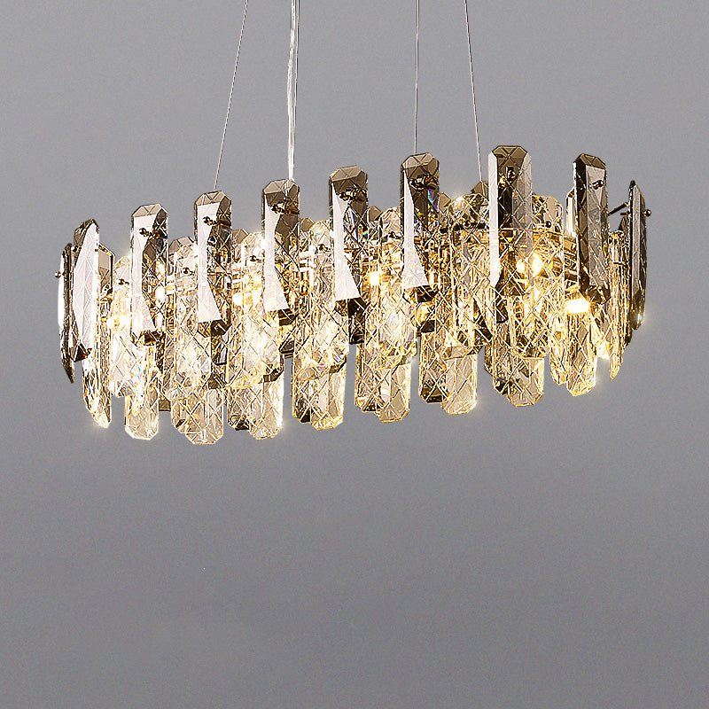 WOMO Smoked Crystal Round Chandelier-WM2363