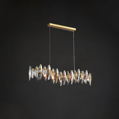 WOMO Smoked Crystal Linear Chandelier-WM2188