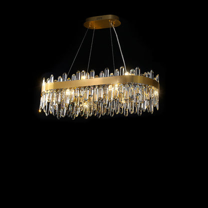 WOMO Gold Crystal Round Chandelier-WM2339