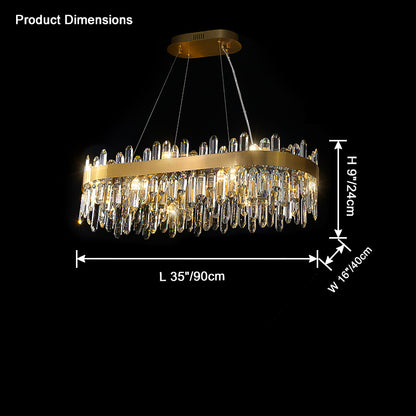 WOMO Gold Crystal Round Chandelier-WM2339