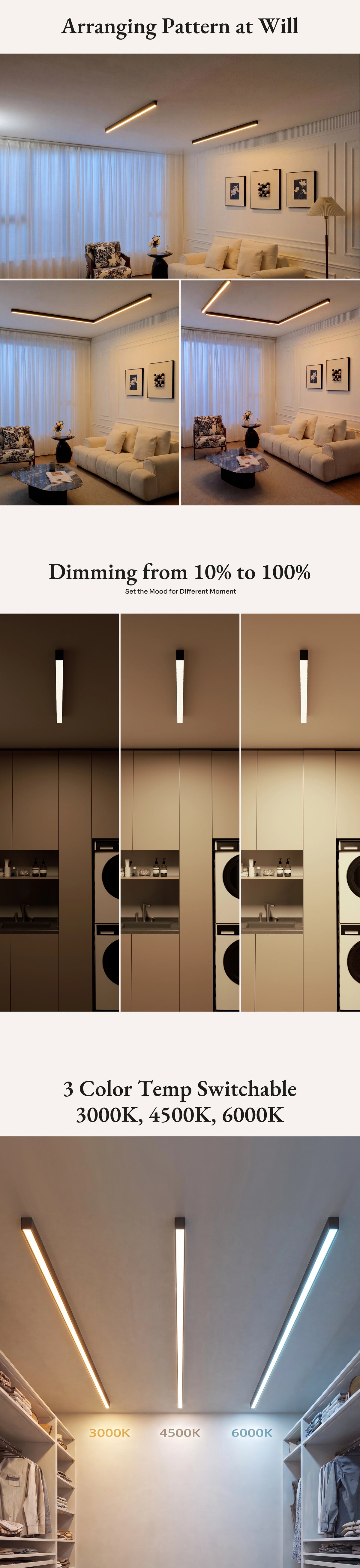 WOMO Dimmable Long Linear Ceiling Light-WM1003