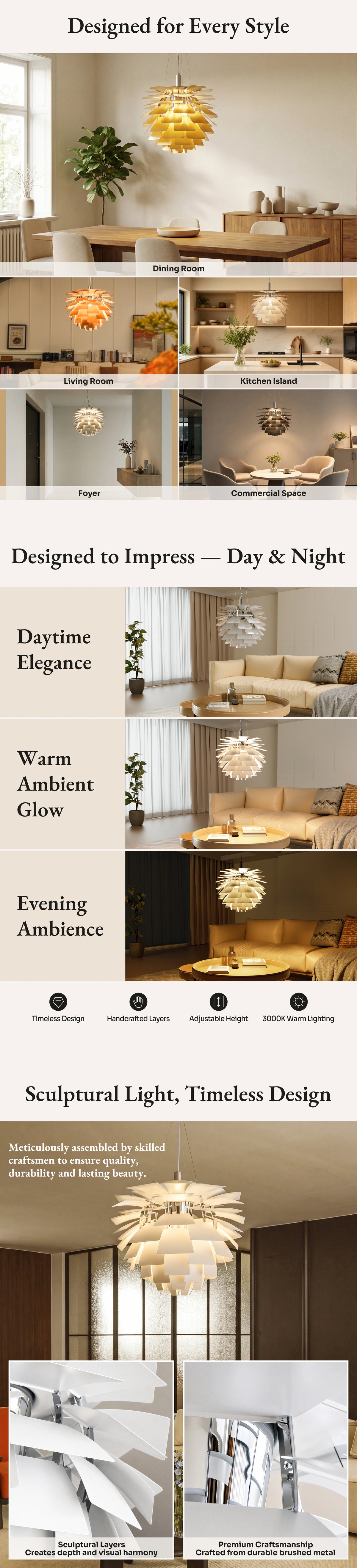 WOMO Nordic Pinecone Chandelier-WM2094