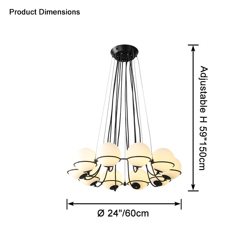 WOMO Glass Globe Round Chandelier-WM2623