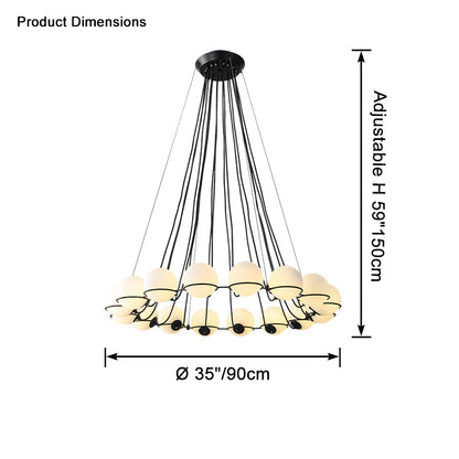 WOMO Glass Globe Round Chandelier-WM2623