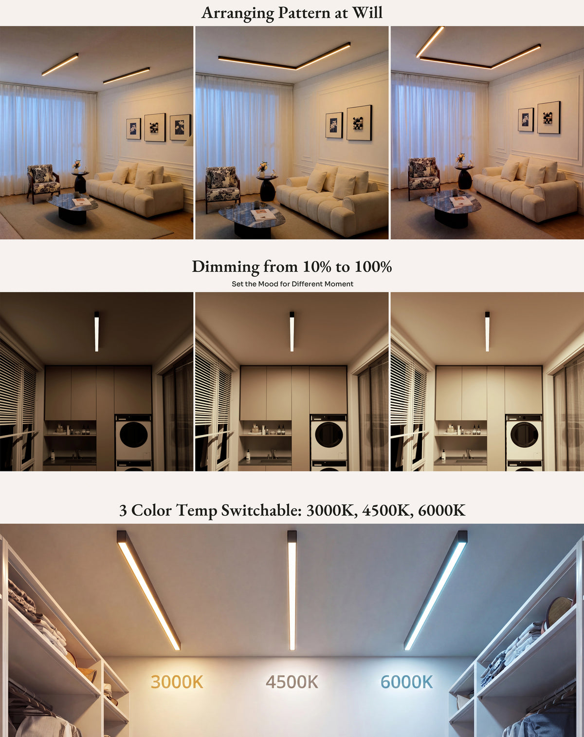 WOMO Dimmable Long Linear Ceiling Light-WM1003