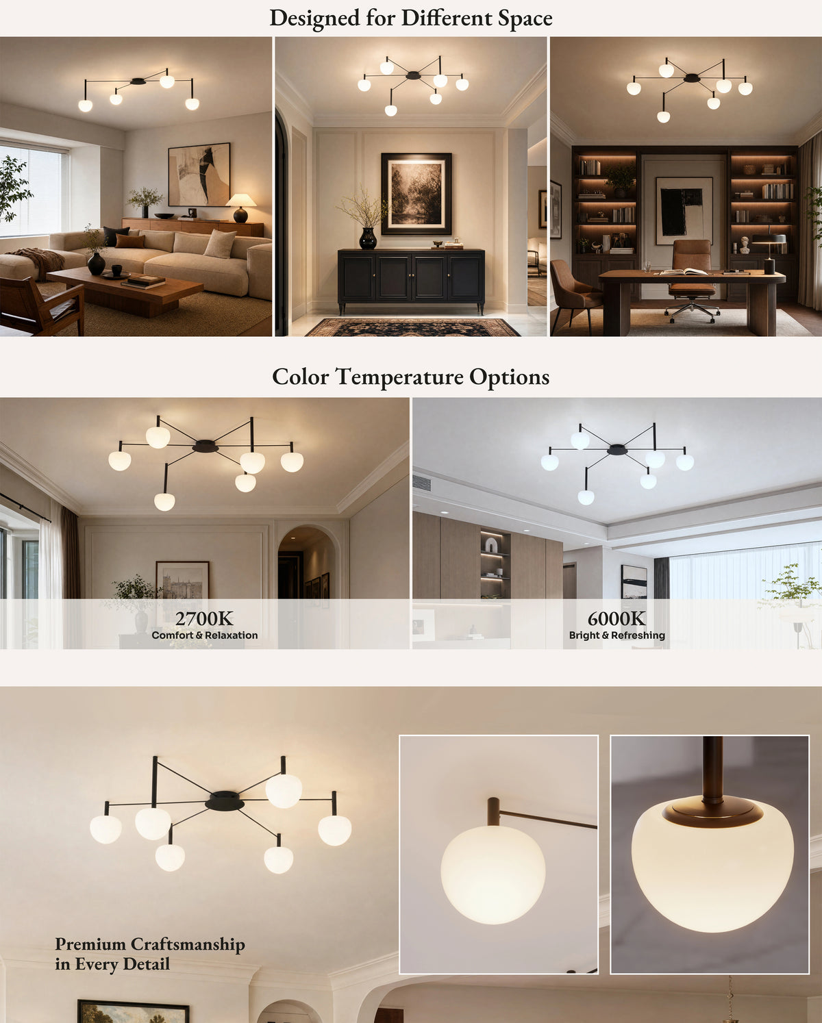 WOMO Custom Frosted Glass Globe Ceiling Light-WM1029