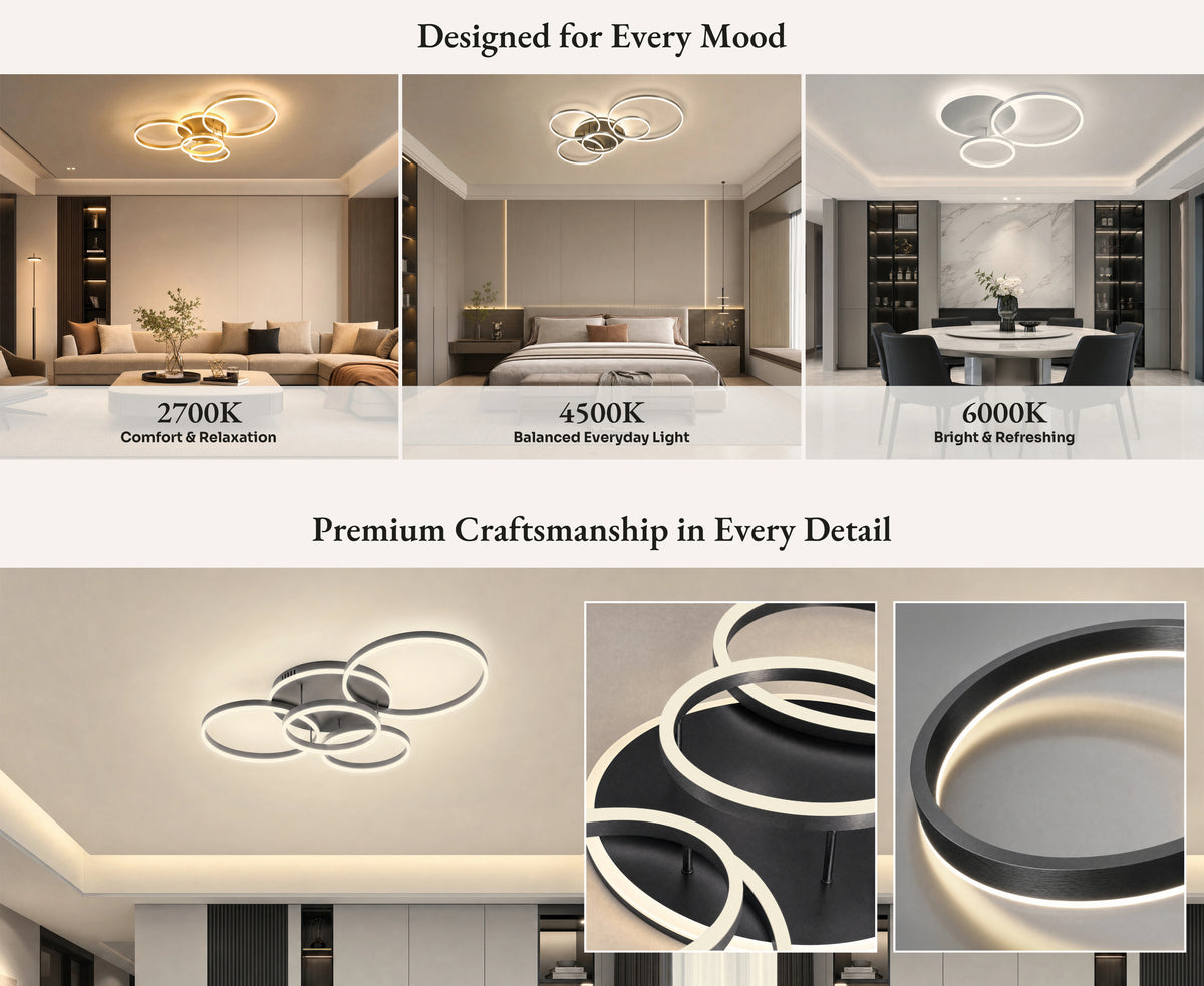 WOMO Circular LED Flush Mount Ceiling Light-WM1032