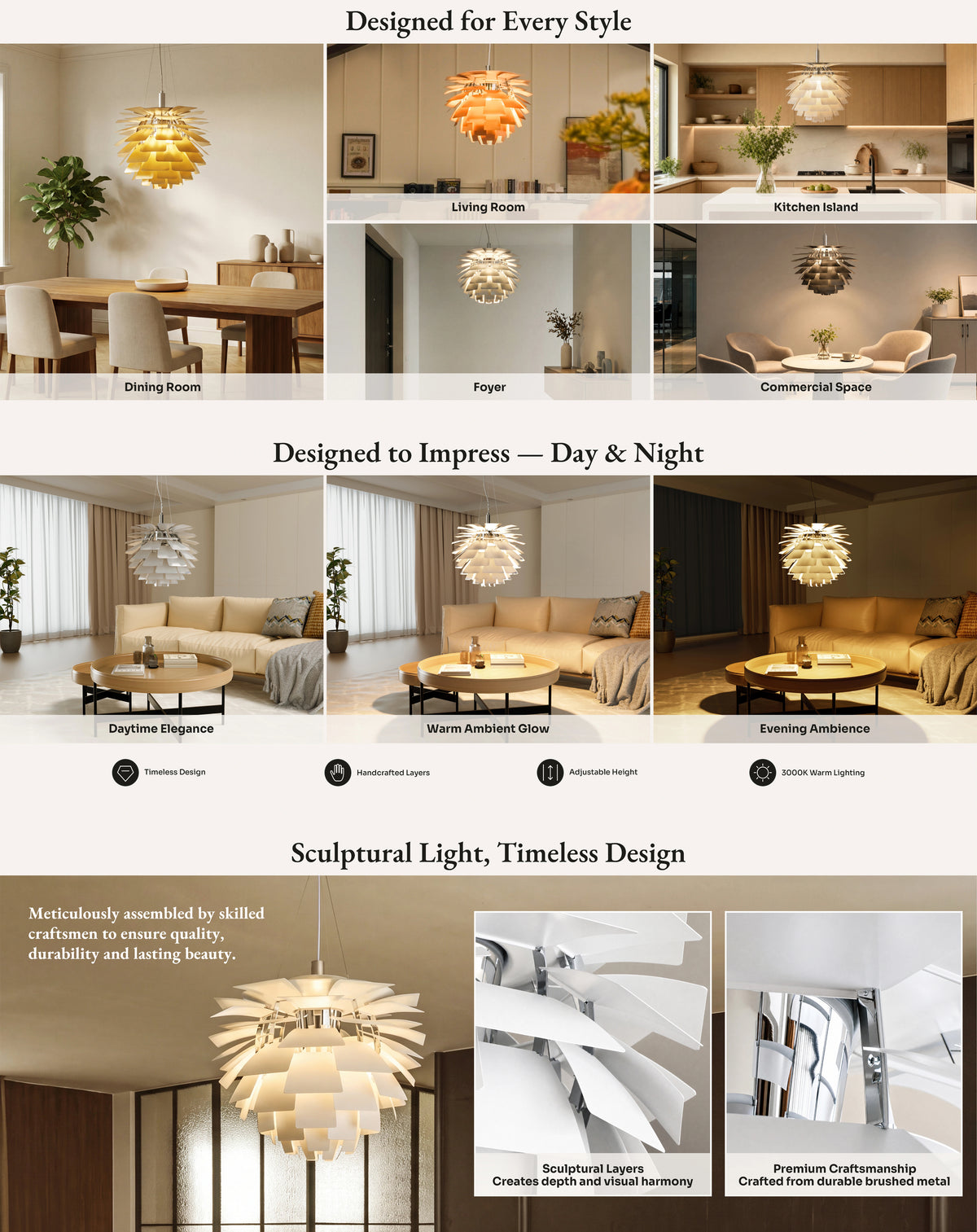 WOMO Nordic Pinecone Chandelier-WM2094
