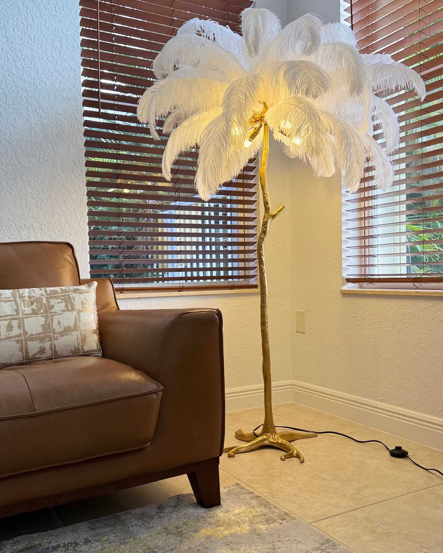 WOMO Feather Palm Tree Floor Lamp-WM7000