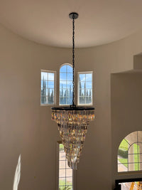 WOMO Crystal Prism Cascading Chandelier - Helix