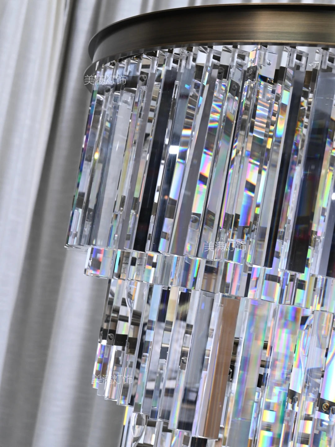 WOMO Crystal Prism Cascading Chandelier - Helix