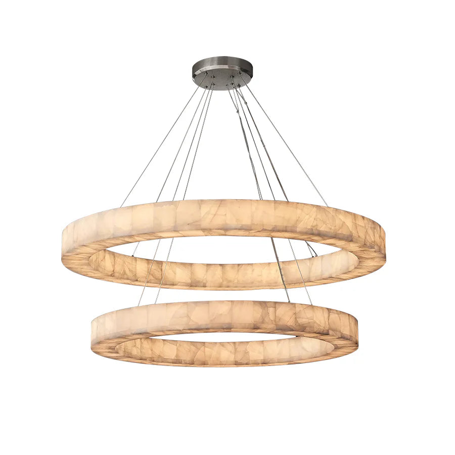 WOMO Lueur Round Alabaster Chandelier - Rivage