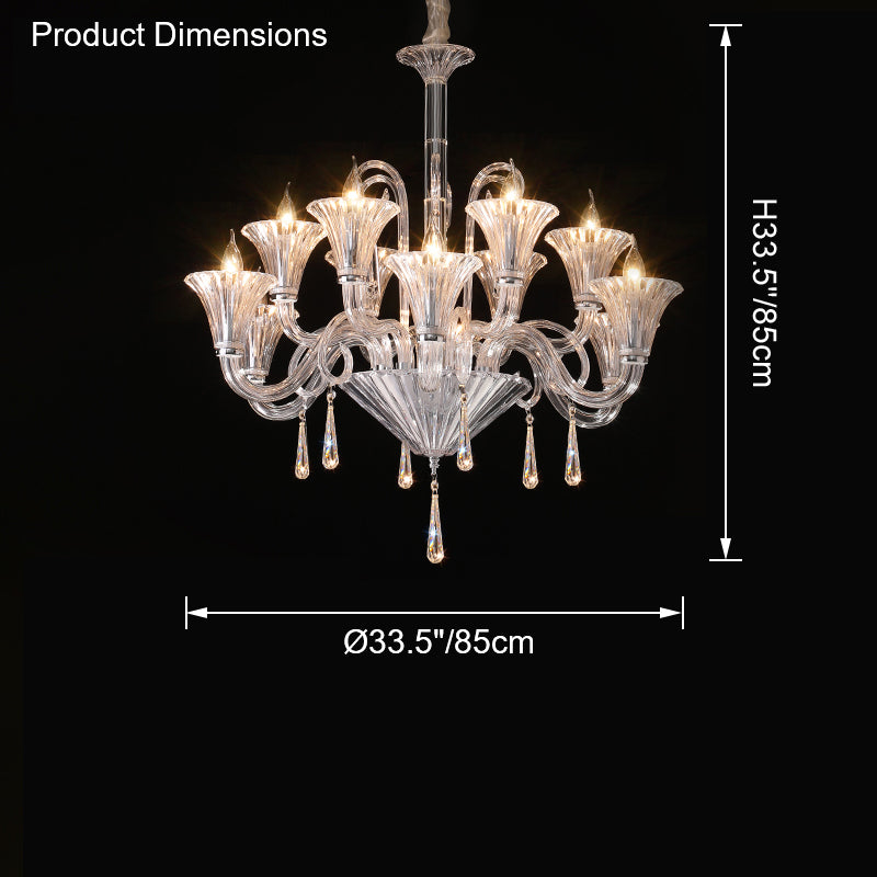 WOMO Tiered Candelabra Glass Chandelier-WM2400