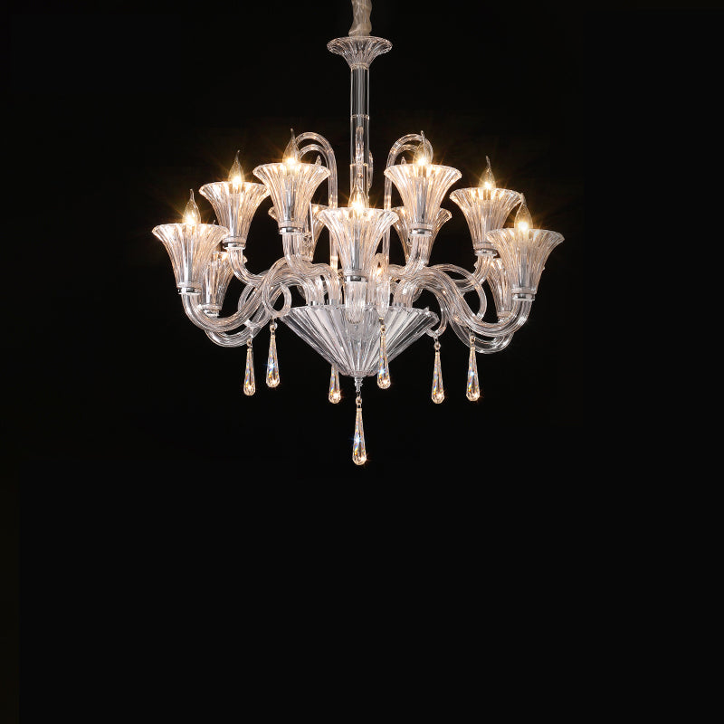 WOMO Tiered Candelabra Glass Chandelier-WM2400