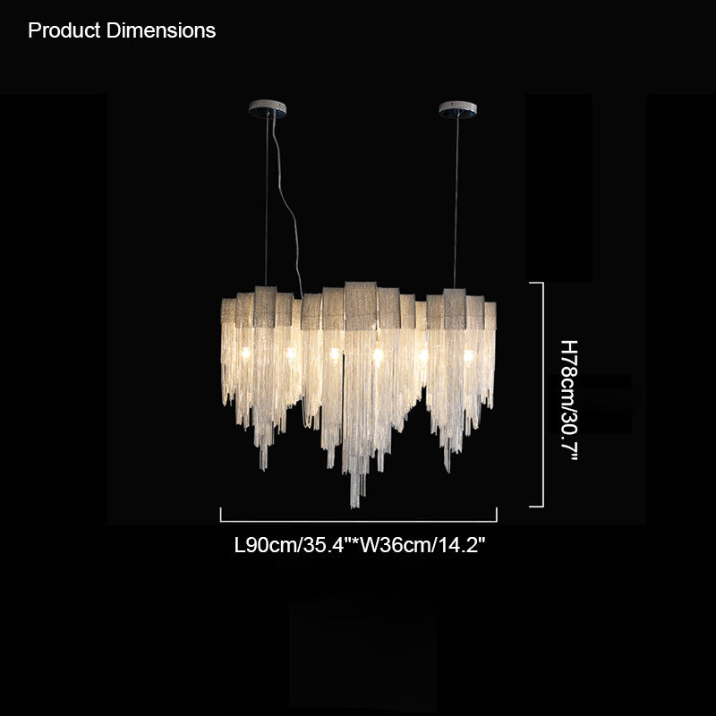 WOMO Fringe Linear Chandelier-WM2089