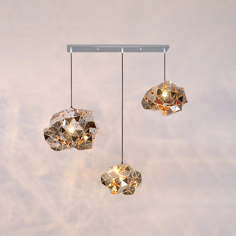 WOMO Geometric Chrome Pendant Light-WM2396