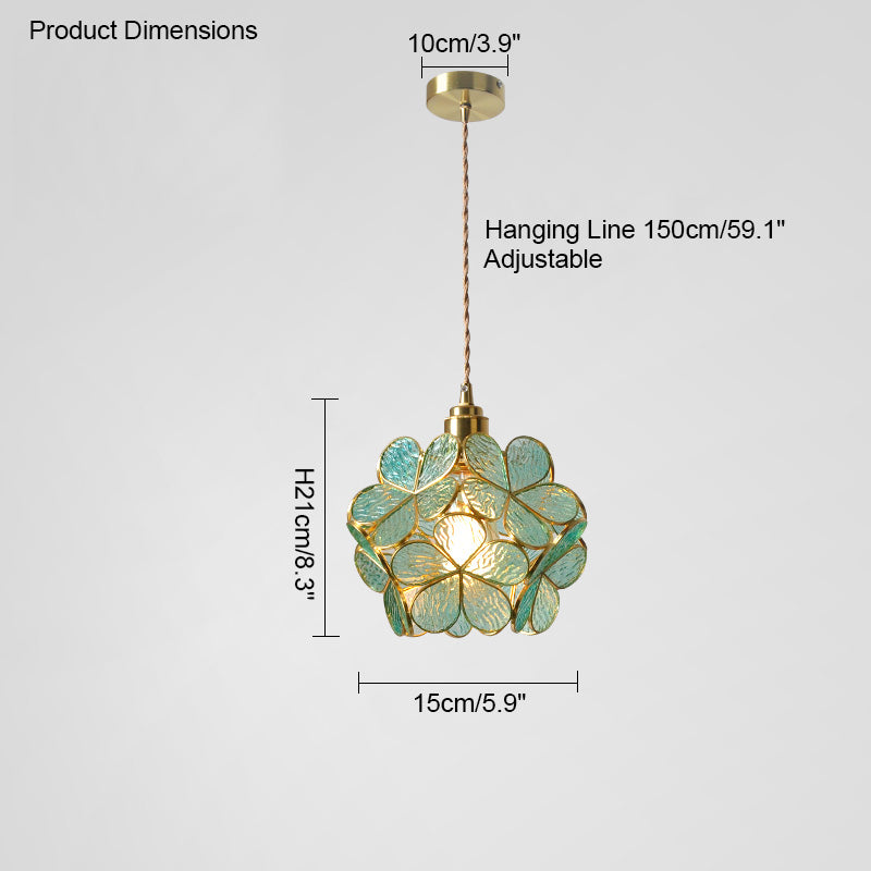 WOMO Cherry Blossom Stained Glass Pendant Light-WM2100