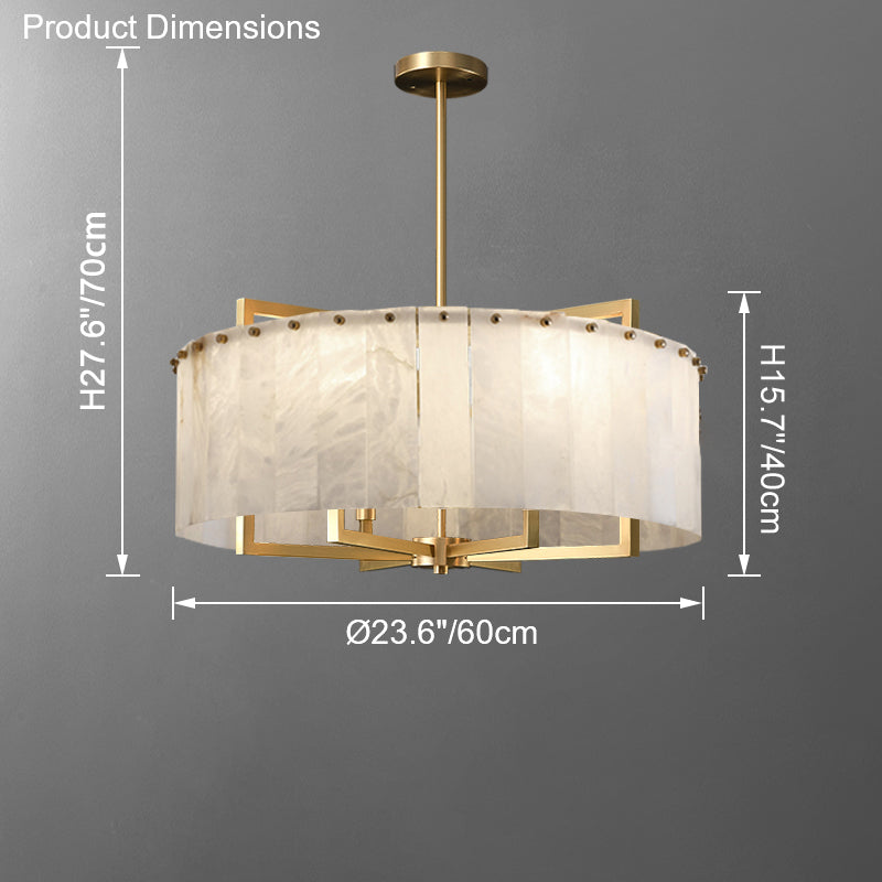 WOMO Round Alabaster Chandelier-WM2390