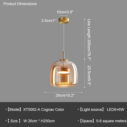 WOMO Drum Blown Glass Pendant Light-WM2145