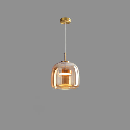 WOMO Drum Blown Glass Pendant Light-WM2145