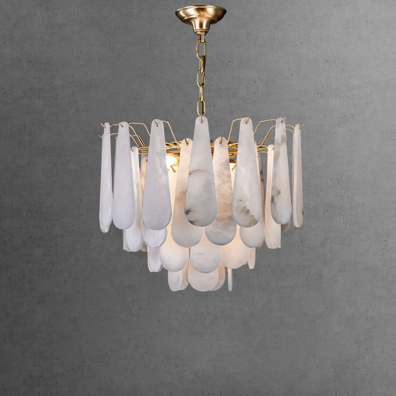 WOMO Tiered Raindrop Alabaster Chandelier-WM2395