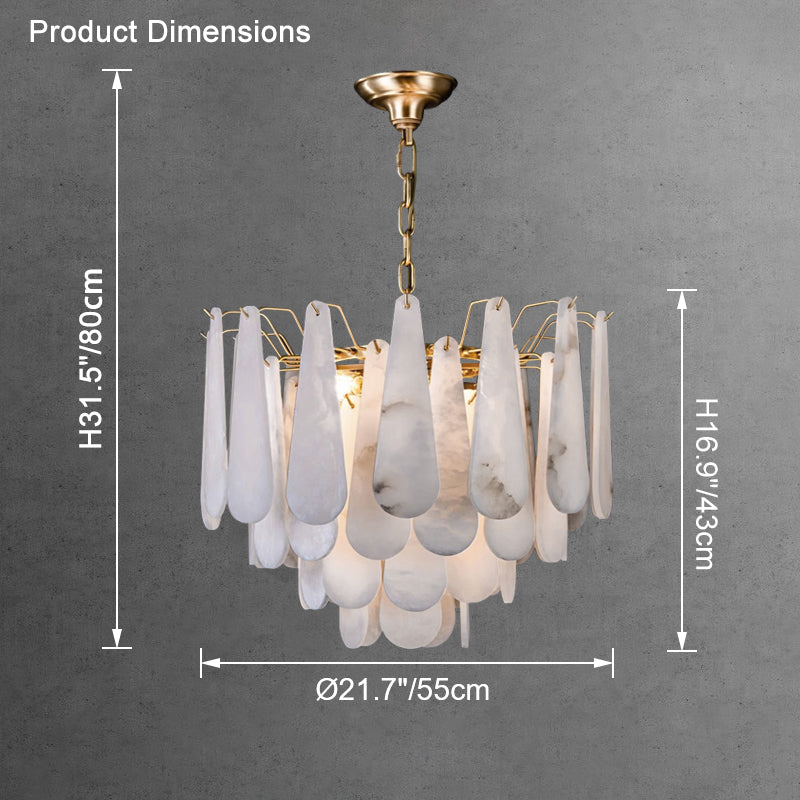 WOMO Tiered Raindrop Alabaster Chandelier-WM2395