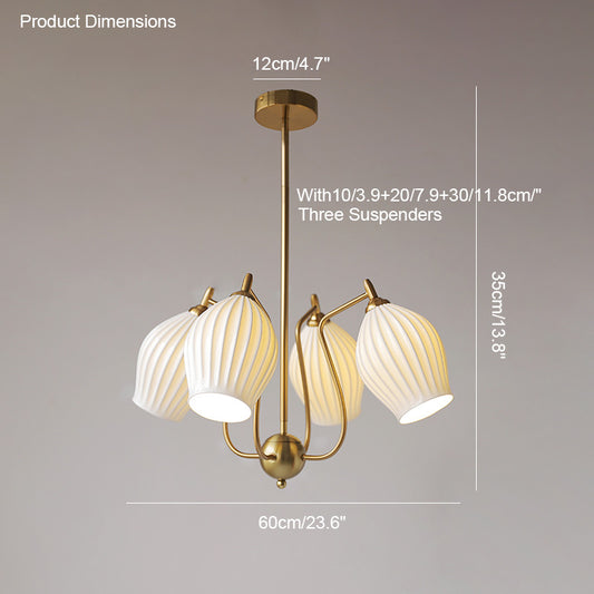 WOMO Fluted Ceramic shaded Chandelier-WM2121