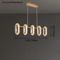 WOMO Rose Gold Long Oval Chandelier-WM2402
