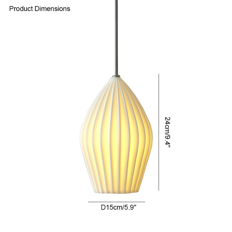 WOMO Ribbed Ceramics Pendant Light-WM2132