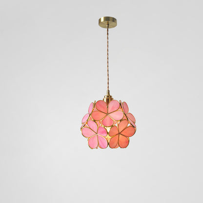 WOMO Cherry Blossom Stained Glass Pendant Light-WM2100