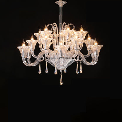 WOMO Tiered Candelabra Glass Chandelier-WM2400