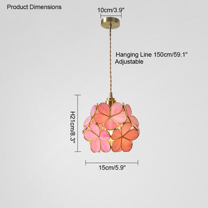 WOMO Cherry Blossom Stained Glass Pendant Light-WM2100