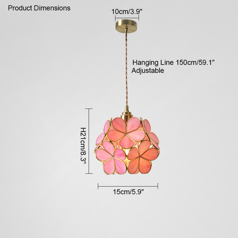 WOMO Cherry Blossom Stained Glass Pendant Light-WM2100